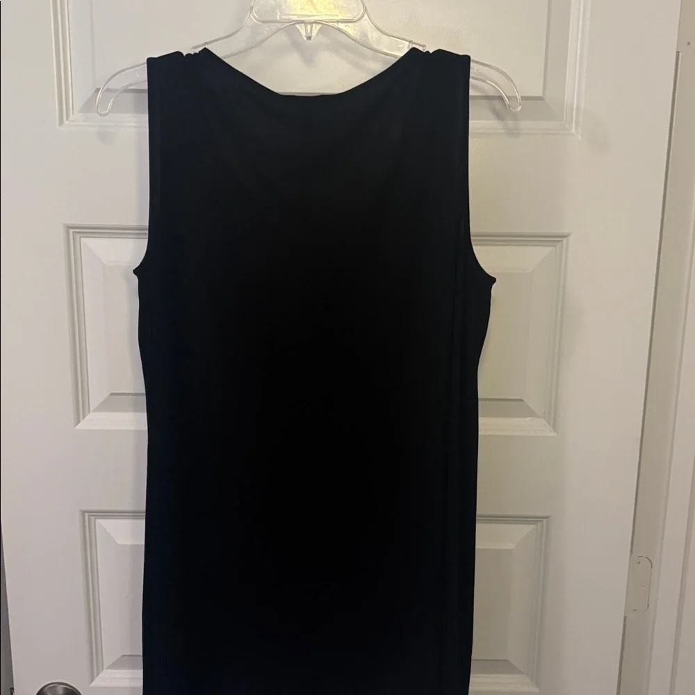 Eileen Fisher Black Stretch 100% Silk Jersey Scoop Neck Tank Slim Fit SZ XL - Picture 2 of 13